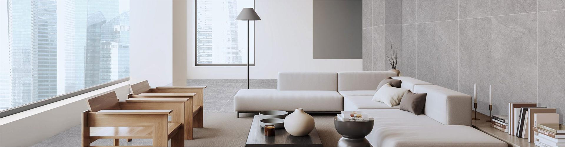 Modern Kitchen Tiles, Quartz Bathroom Tiles, Concrete Porcelain Floor Tiles, Rustic Floor Tiles - Yuheji