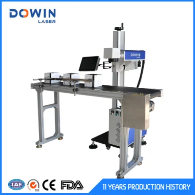 Flying RF CO2 Laser Marking Machine for Water Pet Milk Drug Bottles 20W 30W 50W Price