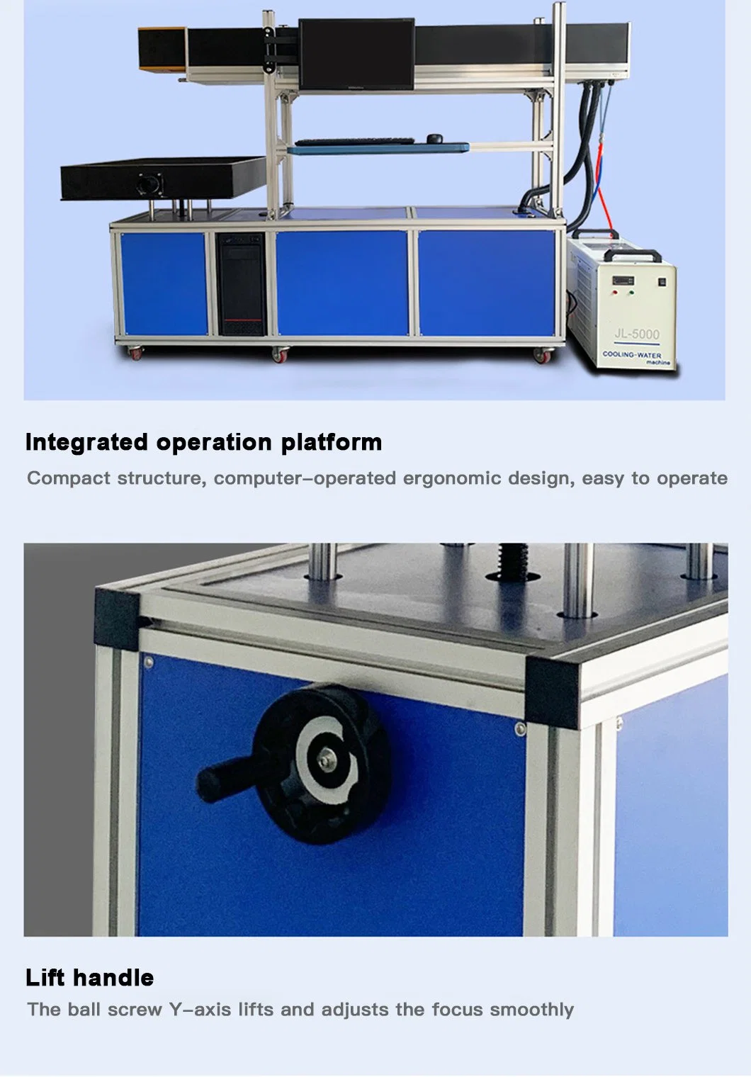 100W 130W 150W RF Metal Tube 3D CO2 Laser Galvo System Marking Machine with Big Marking Range 600*600mm