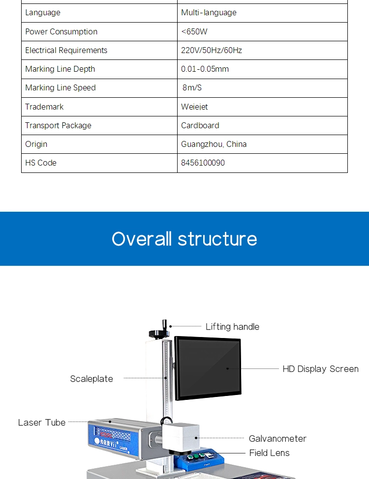 Static CO2 Laser Printer Engraver Machine Engraving Machine for Wood/Bamboo/Lether/Plastics Coding