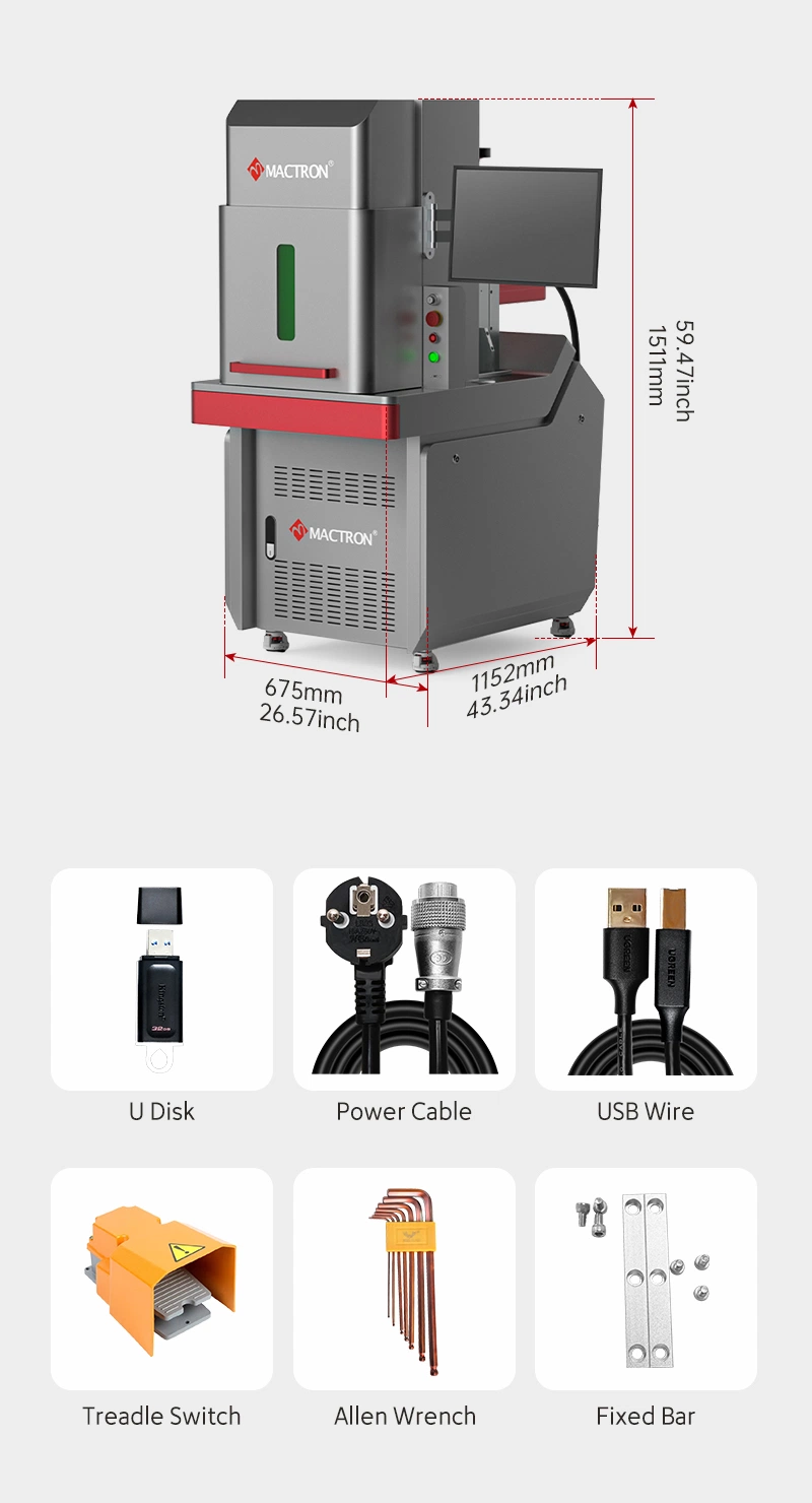 Laser Engraving Marking Machine with CO2 Laser Tube for Rubber Stamp/Wood