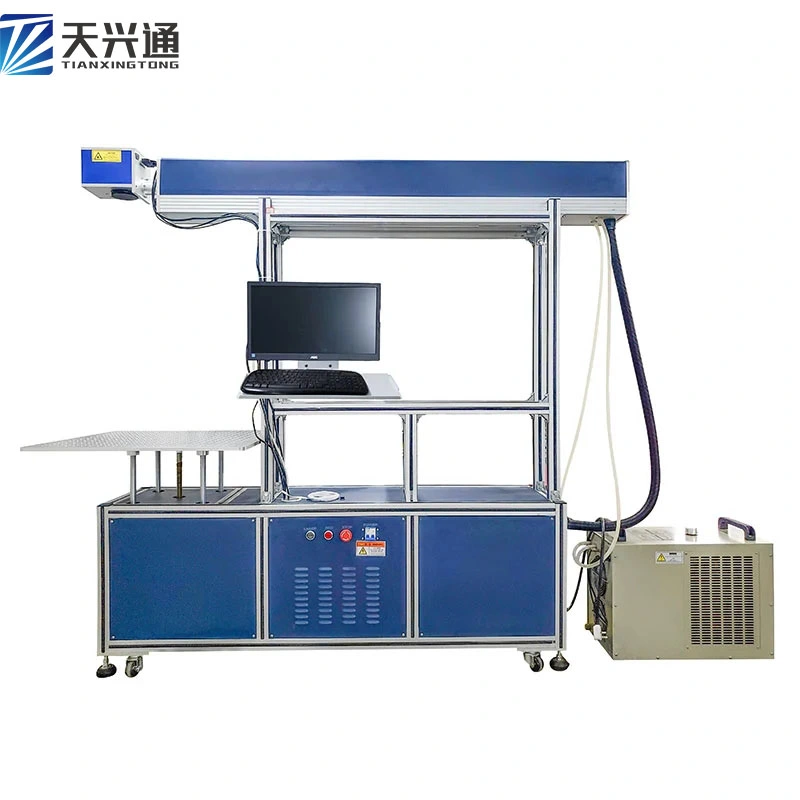 Jeans Leather Bamboo Paper Non-Metal 3D Dynamic Focusing CO2 Laser Marking Machine with 600*600mm Large Working Area