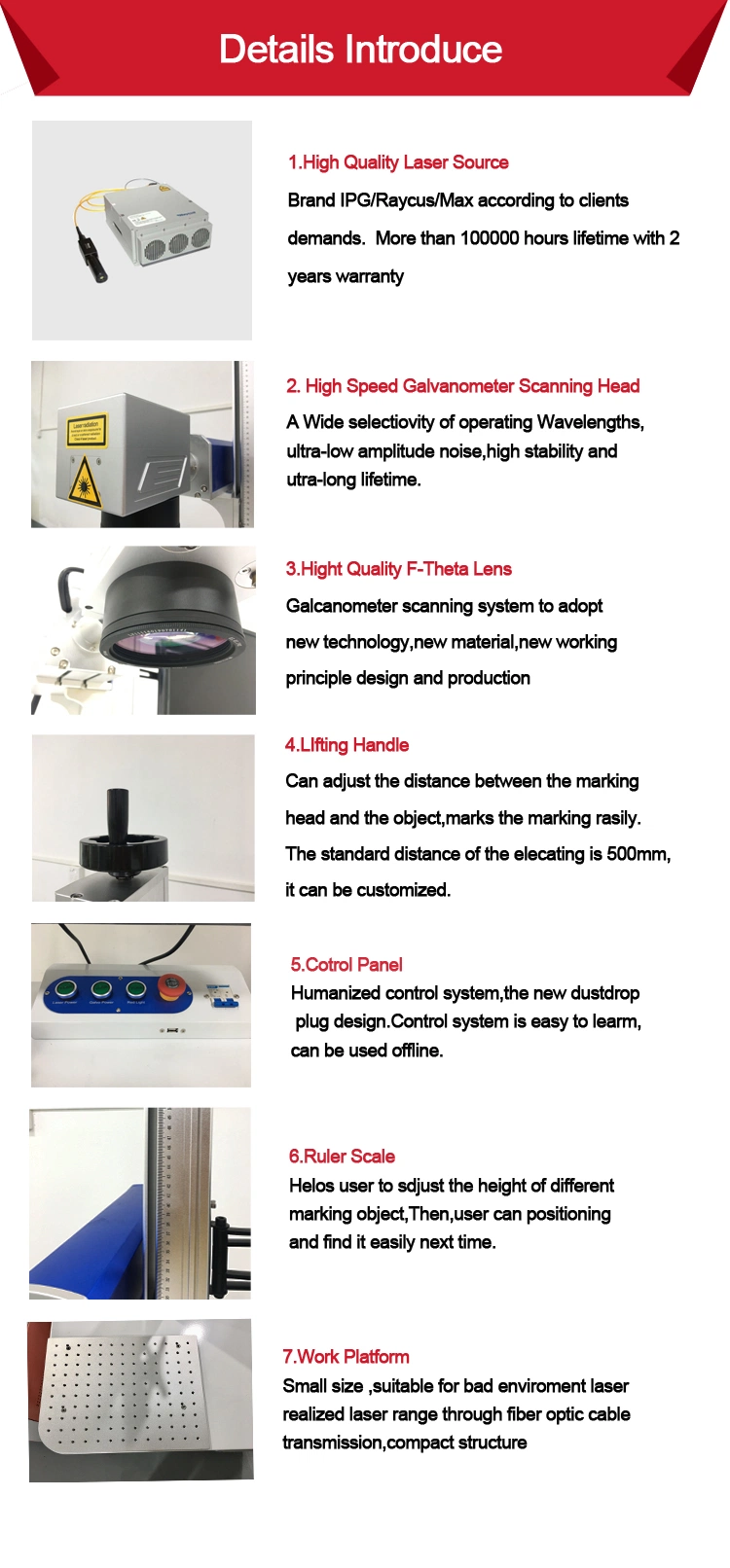 Hispeedlaser Free Maintenance Fast Marking Speed CO2 Laser Marking Machine for Plastic Glass Tube Rubber