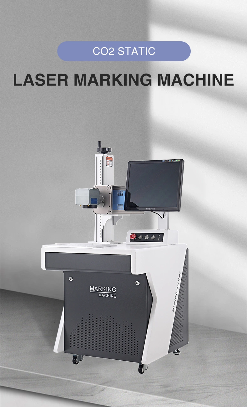 CO2 Static Laser Marking Machine for Wood/ Acrylic/ Leather/ Plastic/ Paper