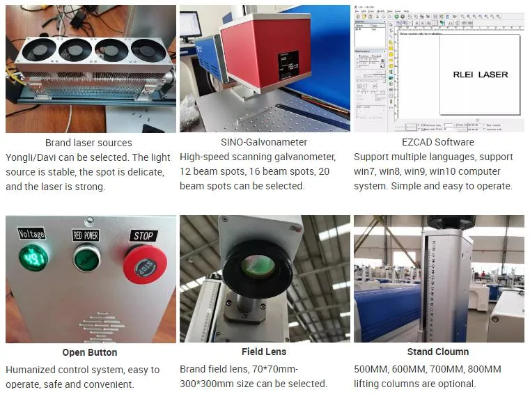 20W CO2 Laser Marking Machine 30W 50W Dynamic CO2 Laser Marking Machine for Leather Rubber