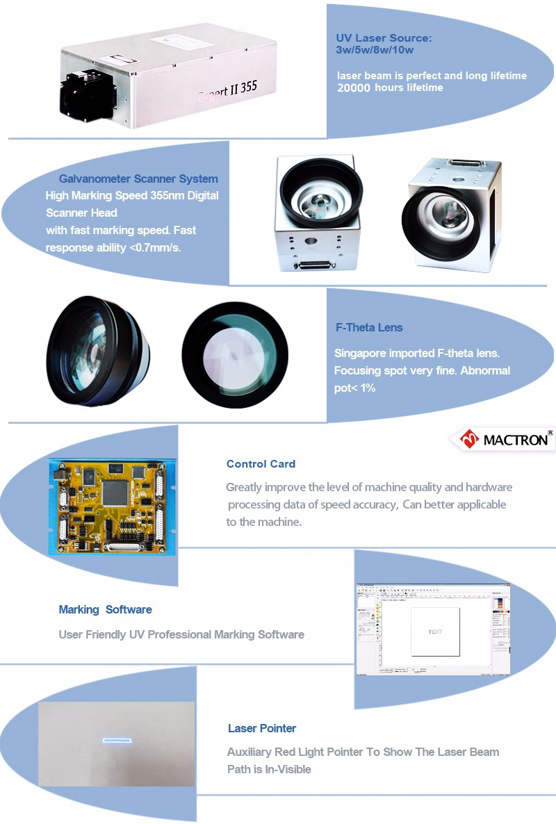 5W Flying UV Laser Marking Machine for Plastic/Pen