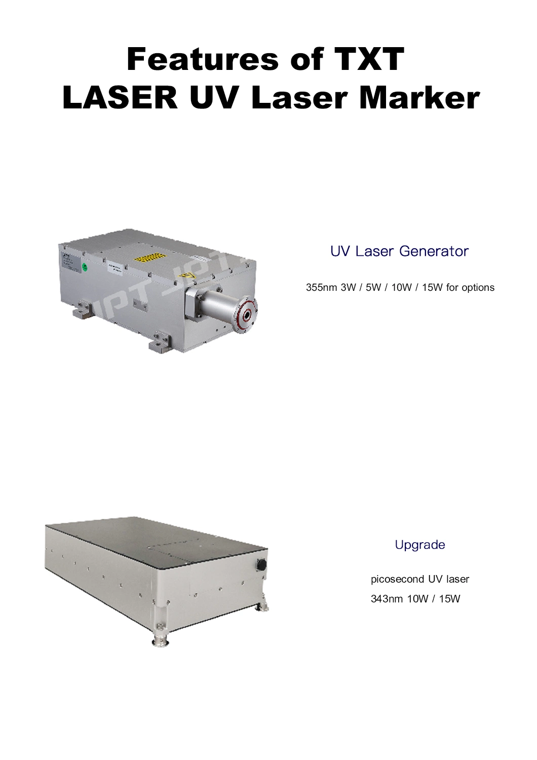 3W 5W UV 355 Nm Ultraviolet Laser Source Marking Machine for Glass Plastic