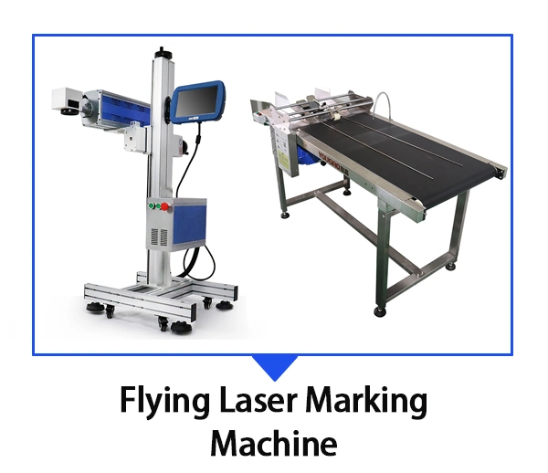 30W 50W Non-Metal Craft Gift Clothing Leather Paper Food Medicine Rubber Wood Products Flying CO2 Laser Marking Machine