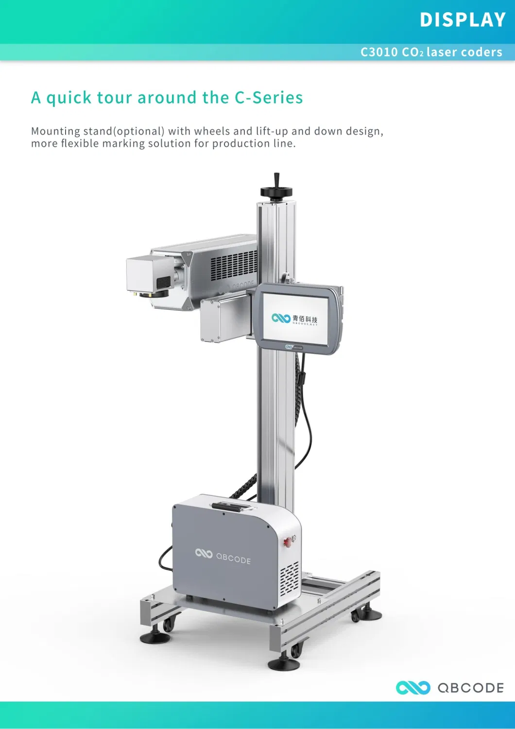 Qbcode C-Series Qr Bar Code, Batch Number, Expiration Date 20W Static CO2 Laser Marking Machine for All Industry with CE Certification