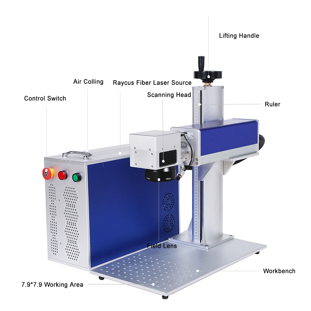 Metal Label Engraving 50W 30W 20W Mini Laser Marking Machine for Metal