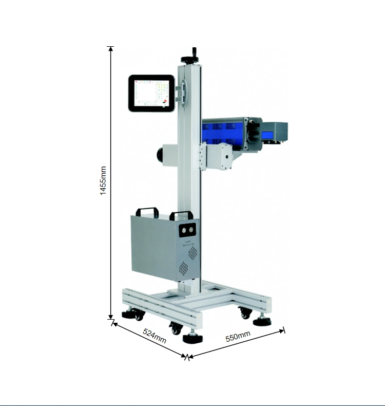 Fast Speed CO2 Online Flying Batch Coding Expiry Date Laser Marking Machine