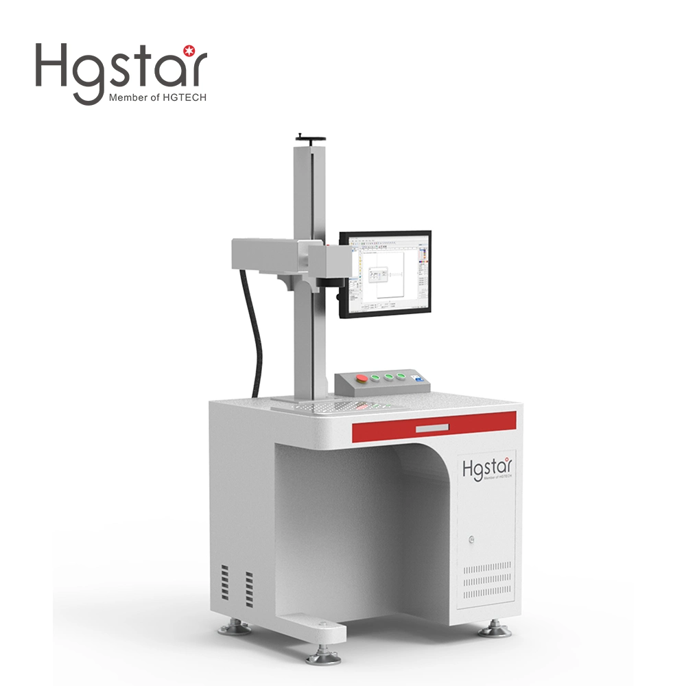 Hgstar Portable Mini Optical Customized Fiber CO2 UV 20W 30W 50W 100W Laser Marking Machine Laser Marker Price for Metal and Non-Metal Marking with CE