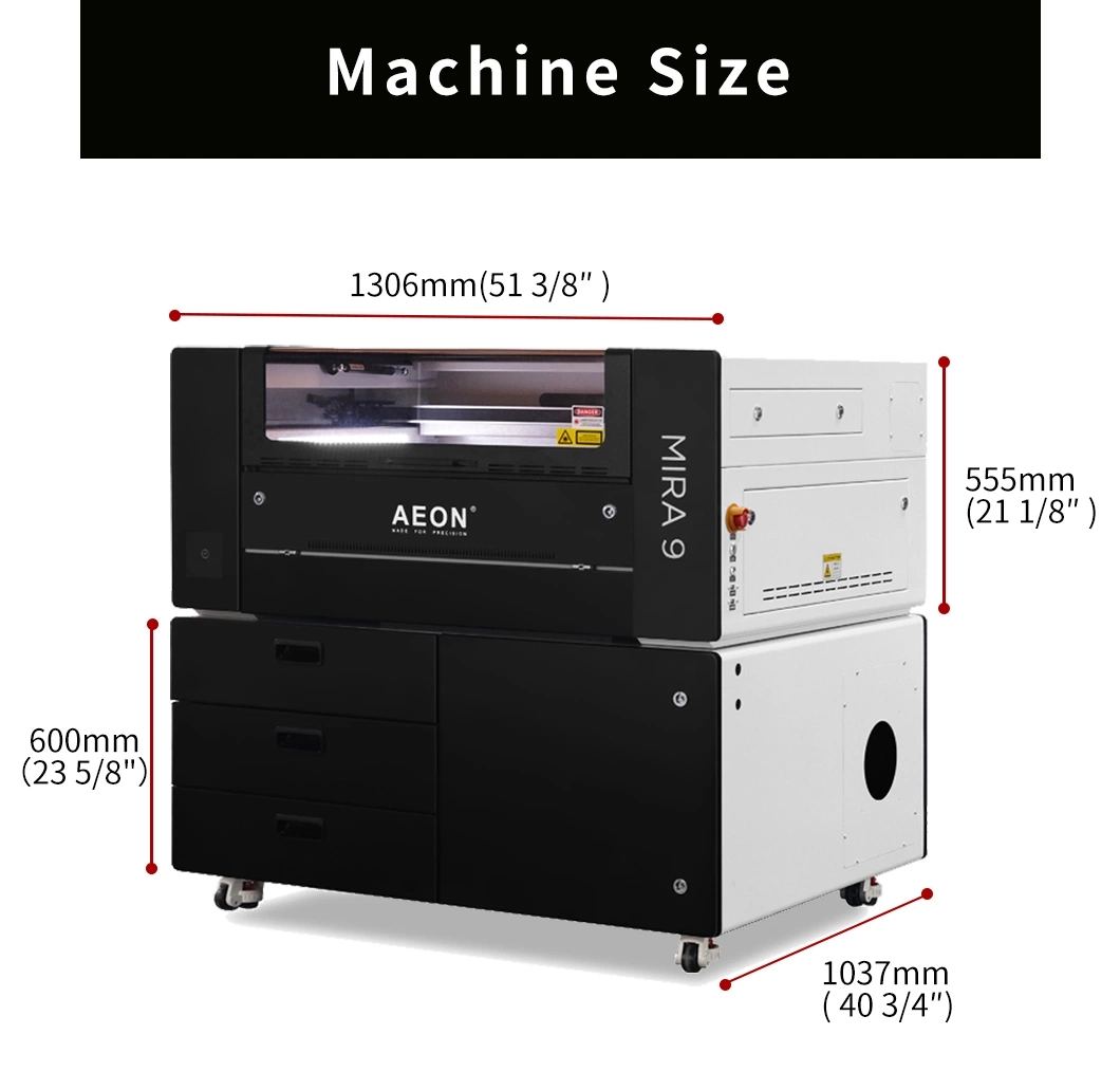 Aeon 30W/60W/80W/RF30W Logo Vector Engraving Printing Machine 9060 7045 5030 Water Cooling Fiber Laser Marking Machine for Acrylic Crytal Leather MDF