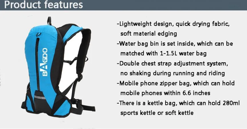 Custom Trail Running Hiking Cycling Hydration Backpack