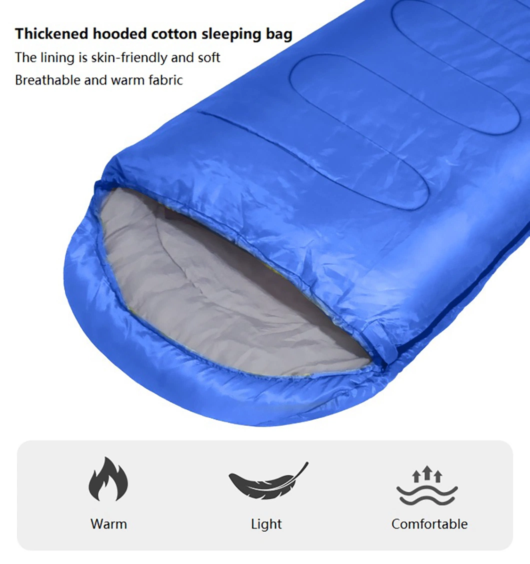Outdoor Camping Adult Sleeping Bag Portable Ultra Light Waterproof Travel Hiking Sleeping Bag with Cap