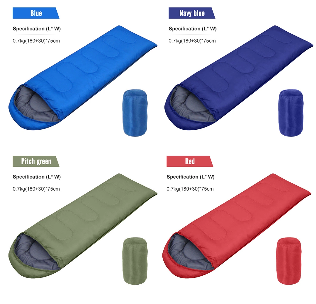 Outdoor Camping Adult Sleeping Bag Portable Ultra Light Waterproof Travel Hiking Sleeping Bag with Cap