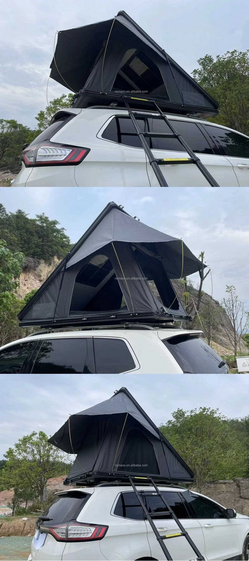 Camping 4 Person Auto Aluminum Roof Top Tent Two Window with Rainfly