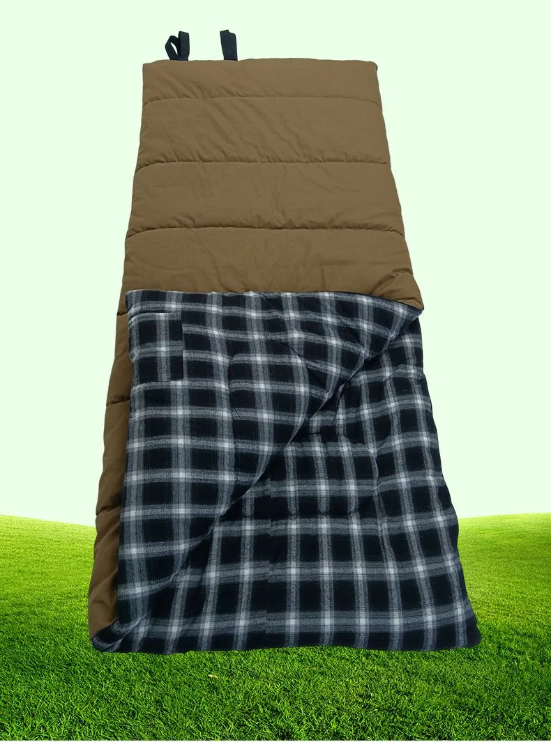 Envelope Style Canvas Flannel Double-Layer Sleeping Bag