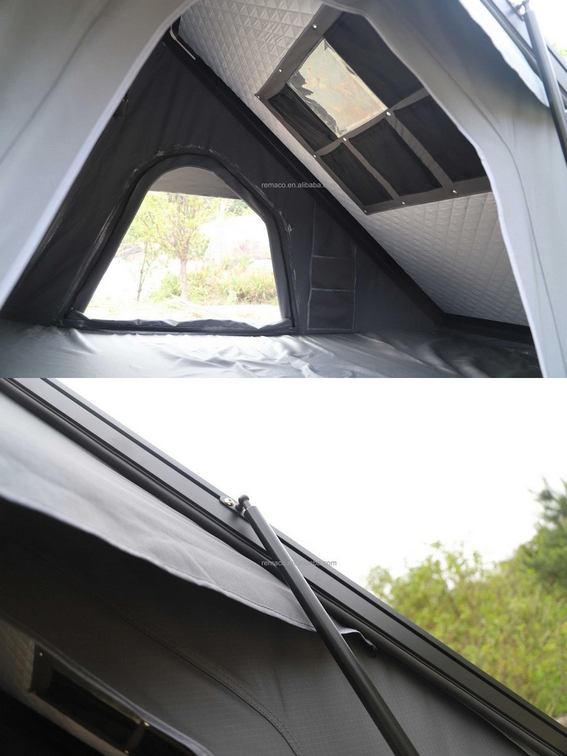 Camping 4 Person Auto Aluminum Roof Top Tent Two Window with Rainfly