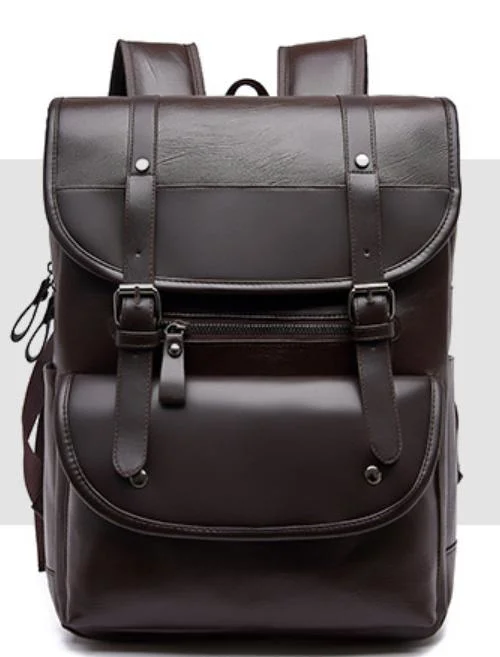 Customizable Designer Leather Backpack for Wholesale with Laptop Compartment