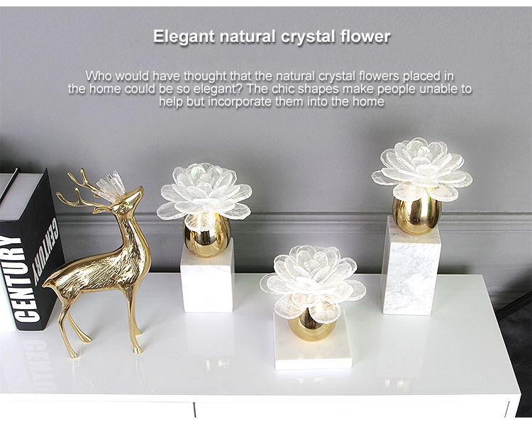 Light Luxury Decoration Natural Crystal Stone Flower Crafts Gift Dinning Table Accessories