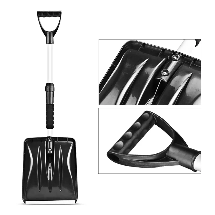 Factory Direct Sales Hot Sale Plastic Snow Shovel with Aluminum, Steel or Wood Handle Snow Shovel