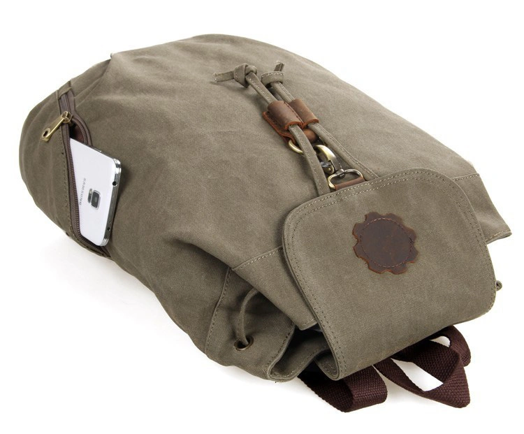 9008n Fashion Waxed Casual Canvas Backpack for Hiking Sh-15113017