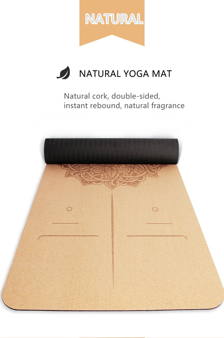 Customizable Size Natural Eco-Friendly Innocuous Skidproof Cork Yoga Mat