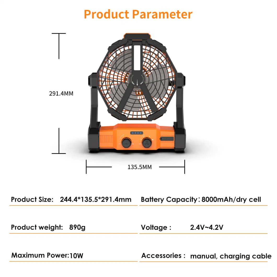 2022 New Trend Wireless USB 18 LEDs Camping Light with Ceiling Fan Tent Accessories Hanging Outdoor Emergency Light with Tripod