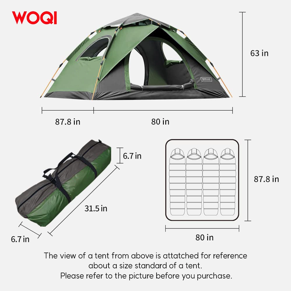 Comfortable Instant 4 People Pop-up Dome Family Wind and Waterproof Automatic Outdoor Camping Tent