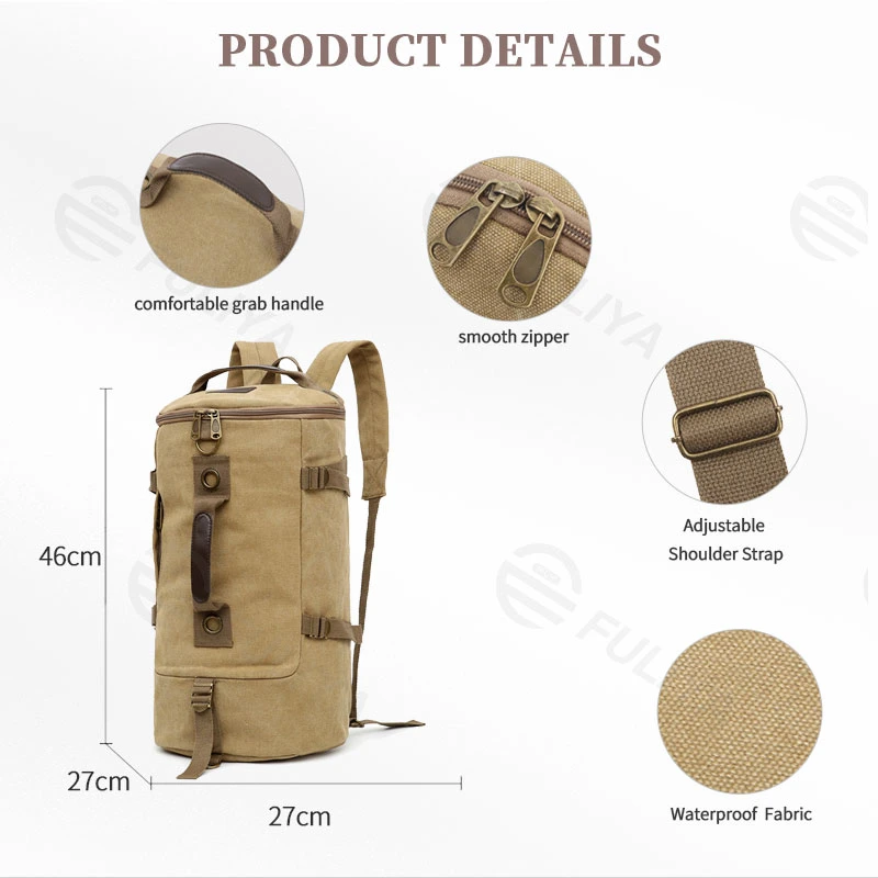 Fuliya Multi-Functions Travel Sport Rucksack Large Capacity Custom Canvas Duffel Backpack Bag