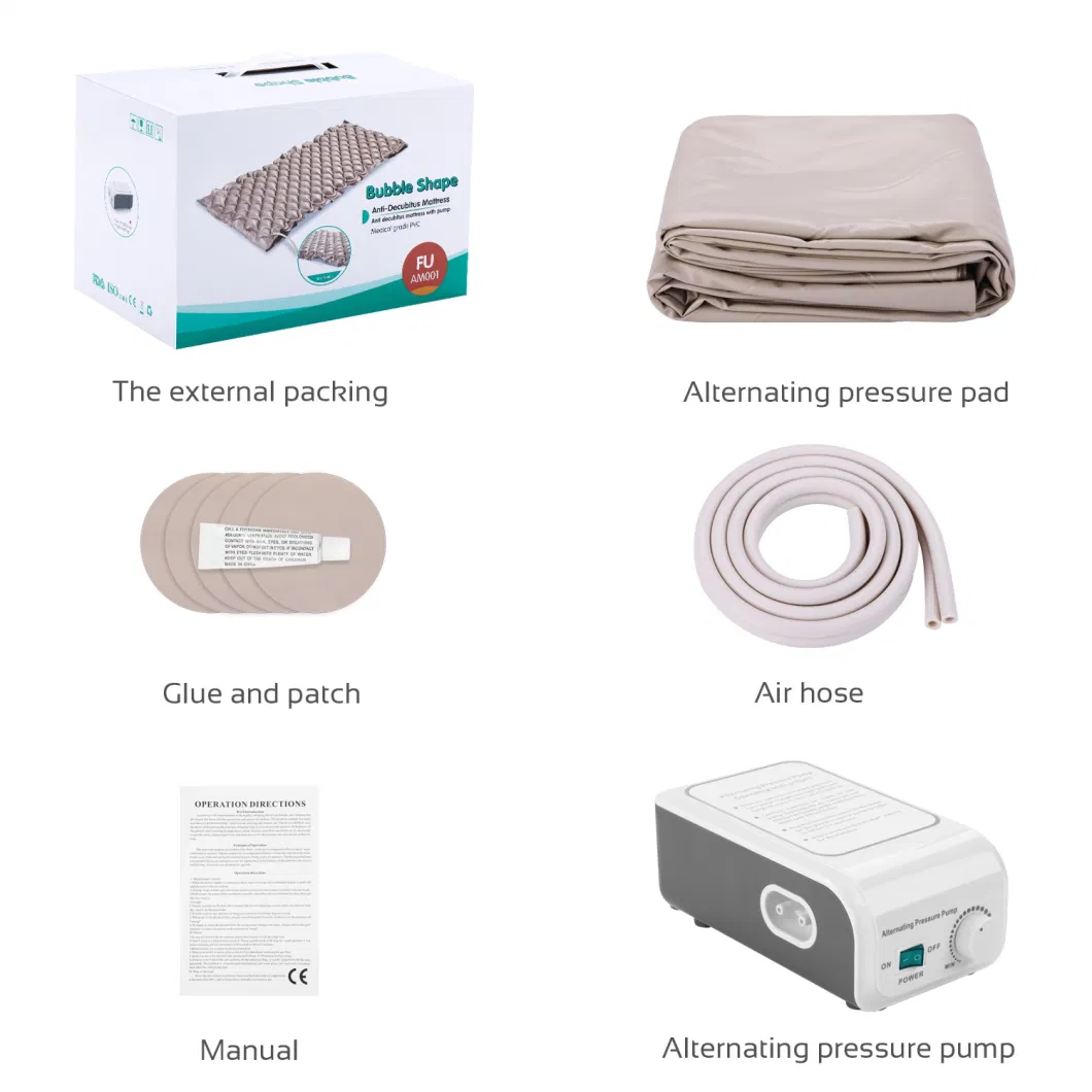 Wholesale Cheap Price Medical Hospital Bed Air Bed Bubble Mattress Anti Bedsore Air Mattress Anti-Decubitus Mattress with Pump