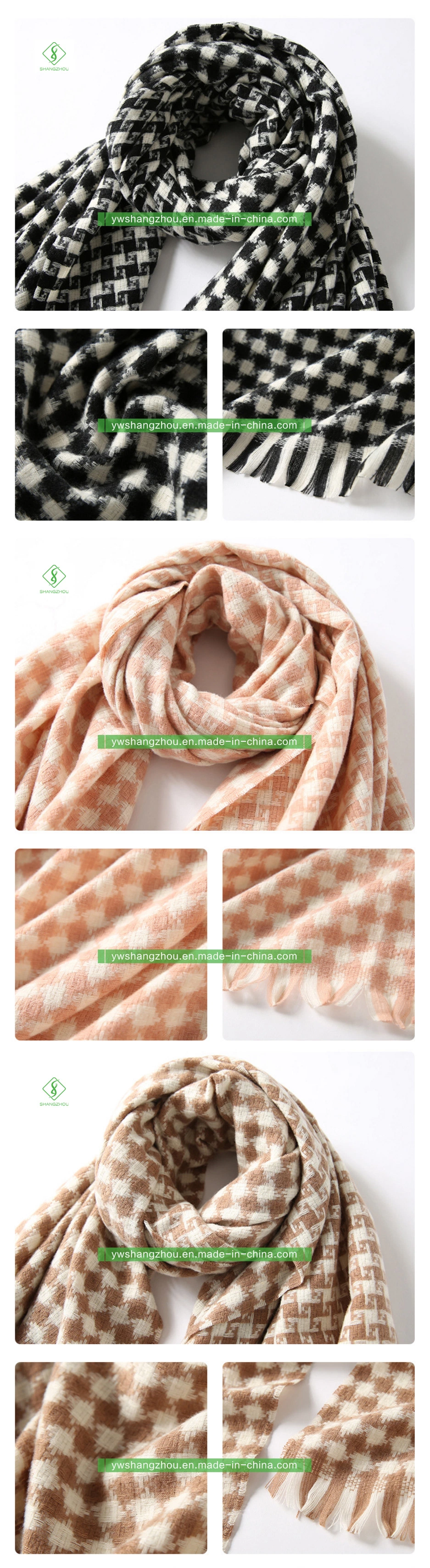 European Cashmere Rhombus Plaid Scarf Fashion Female Winter Shawl