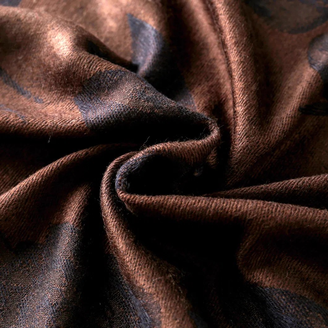 Tredy Fall Viscose Floral Printed Blanket Dark Coffee Wraps and Scarfs