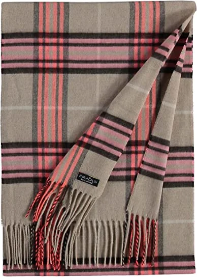 Mens Women Winter Warm Cashmere Felling Plaid Tassel Soft Long Cotton Scarf