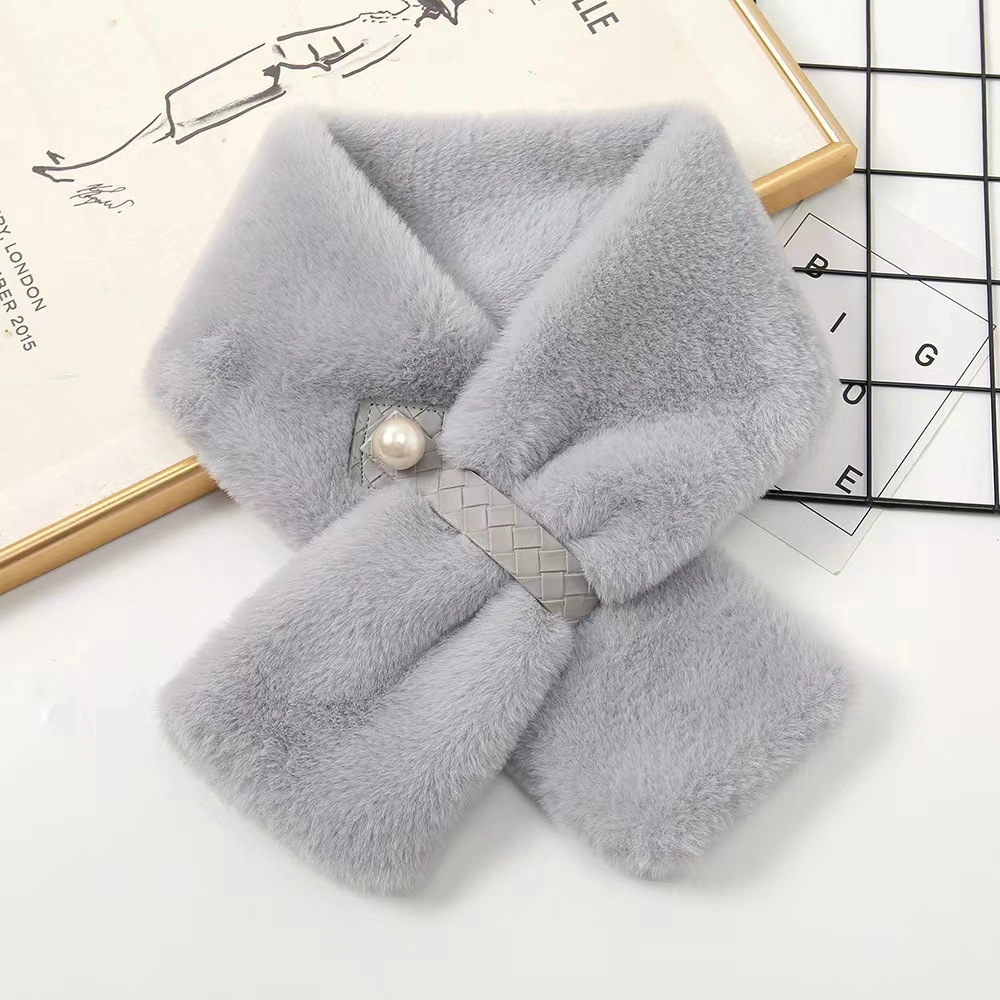 Soft Real Fur Scarves Women Winter Fur Neck Warmer Scarf Cold Weather Rabbit Knitted Fuzzy Fluffy Scarves Shawls