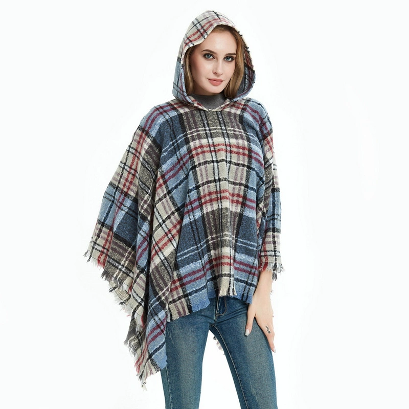 High Quality Hooded Shawl Wrap Poncho for Women