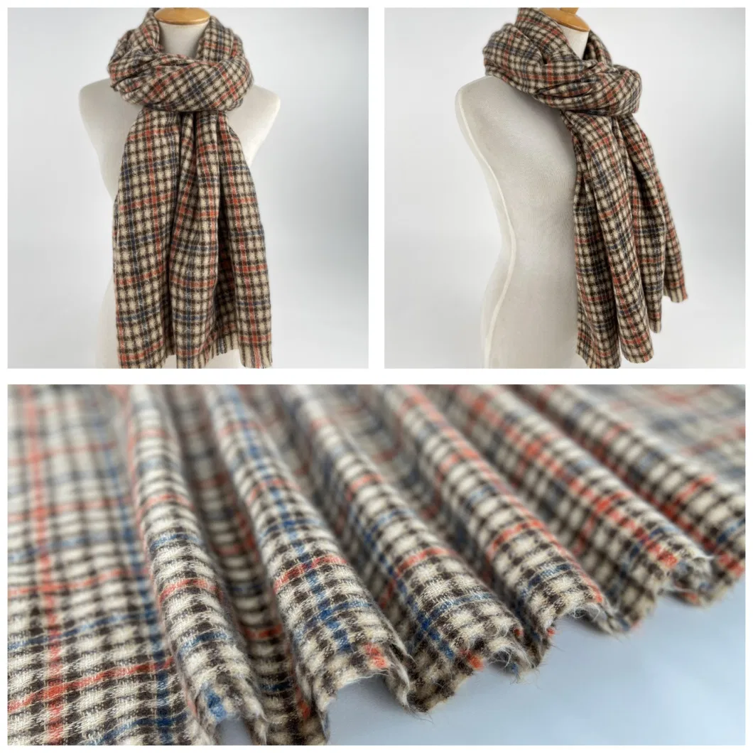 Unisex Warm Winter Fashion Checker Classical Knitted Woven Scarf Shawl