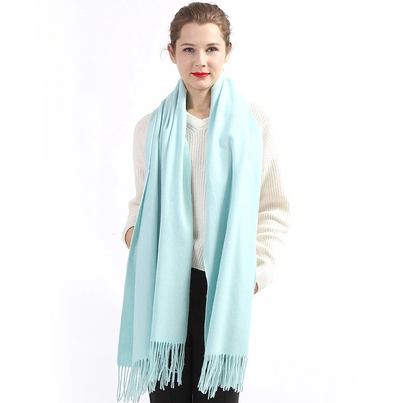 Wholesale Classic Plain Pure Wool Shawl Winter Luxury Pashmina Wrap for Woman