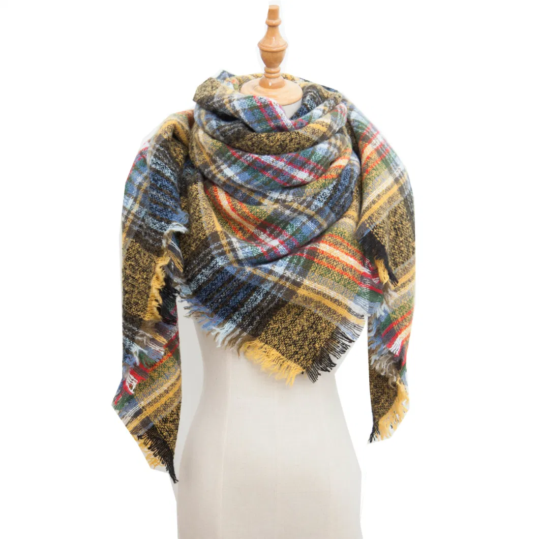 Cotton Blanket Shawl Big Oversized Long Plaid Scarves for Women