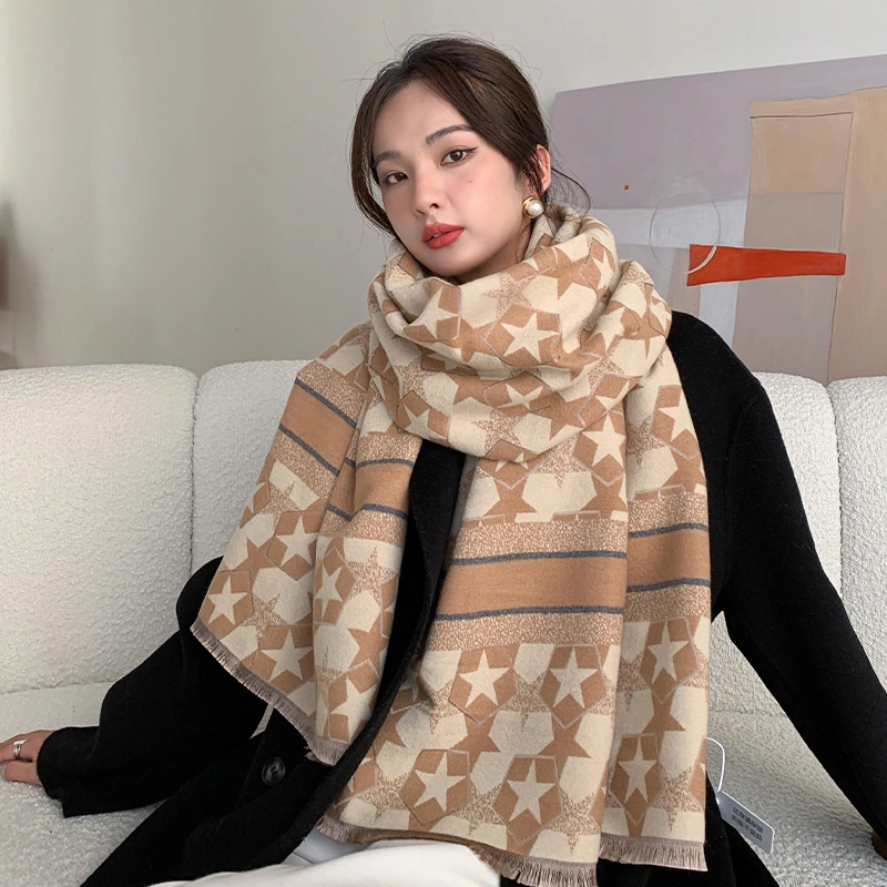 Wool Scarf Female Winter Korean Version of Wild Mother Cashmere Shawl