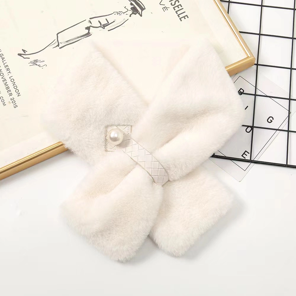 Soft Real Fur Scarves Women Winter Fur Neck Warmer Scarf Cold Weather Rabbit Knitted Fuzzy Fluffy Scarves Shawls