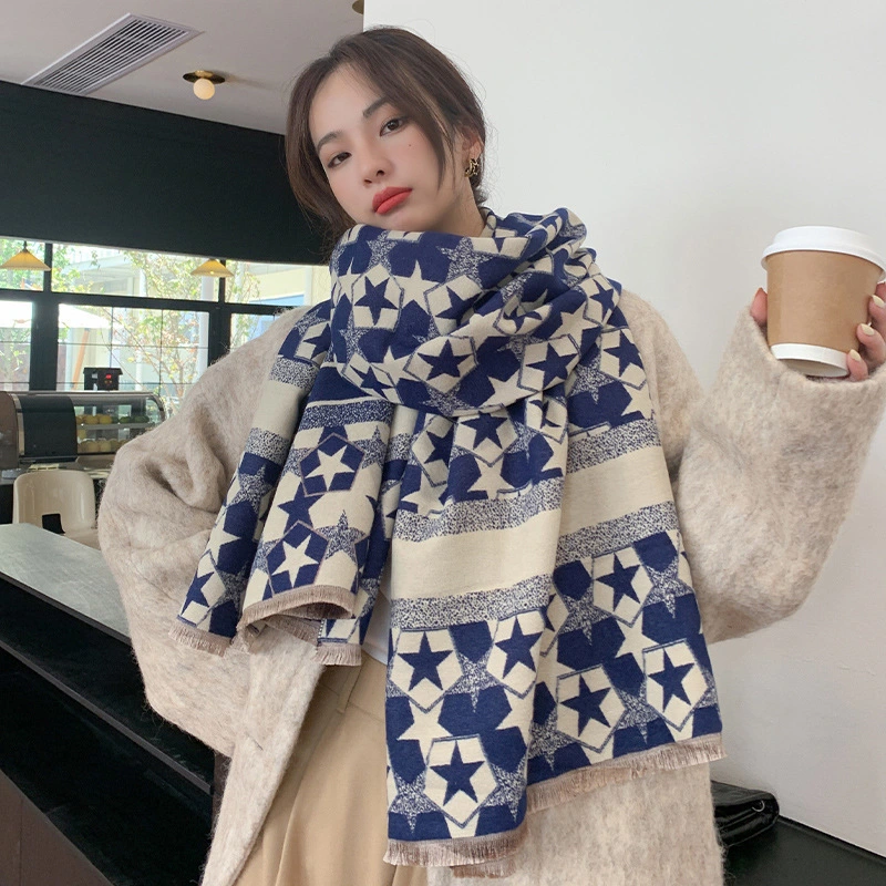 Wool Scarf Female Winter Korean Version of Wild Mother Cashmere Shawl