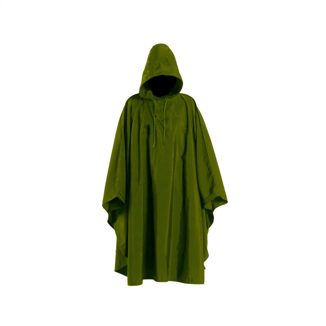 Top Quality Adult Reusable Hooded Polyester Rain Poncho