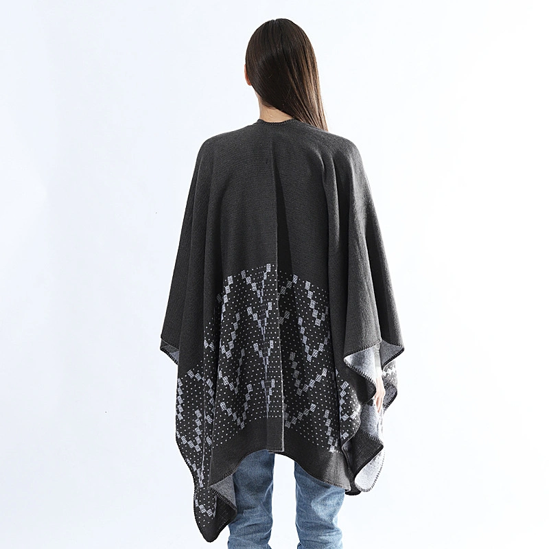 Hot Selling Women Elegant Autumn Winter Cardigan Poncho Cape Shawl Wrap