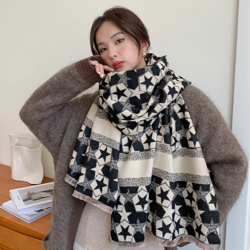 Wool Scarf Female Winter Korean Version of Wild Mother Cashmere Shawl