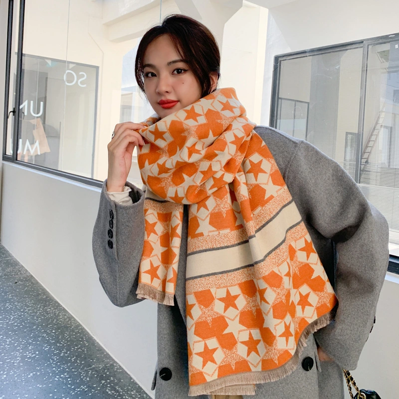 Wool Scarf Female Winter Korean Version of Wild Mother Cashmere Shawl