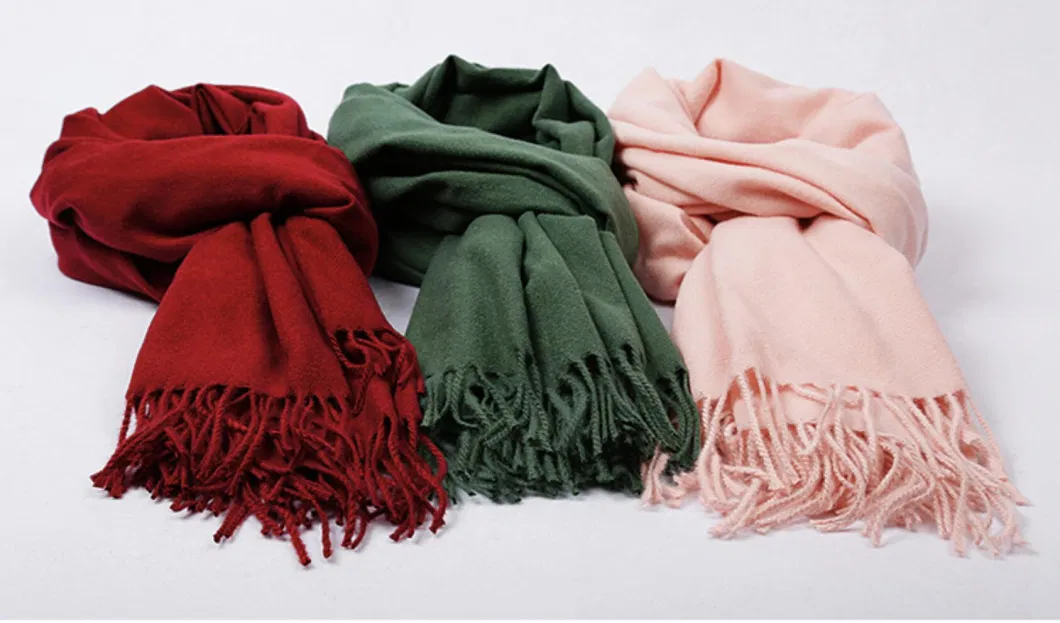 Fringed Winter Cashmere Scarves 100% Polyester Thermal Scarves 70X180cm