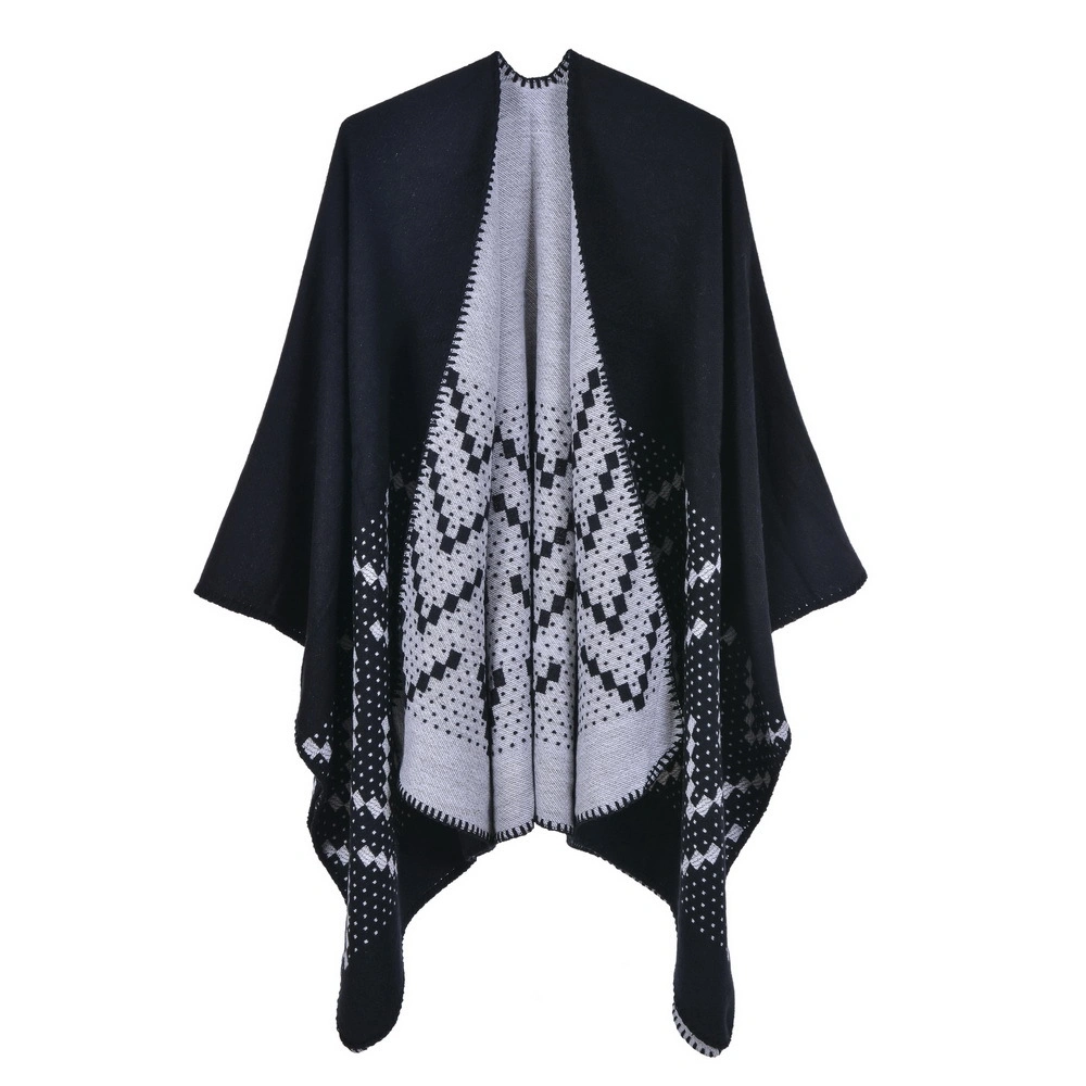 Winter Warm Oversized Printing Blanket Cape Wraps Shawl Cardigans