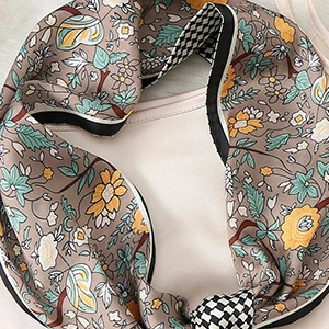 Digital Printing Floral Summer Fresh Color Women Lady Fashion Colorful Long Silk Scarf